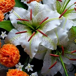 Пазл: Цветы из флористической глины