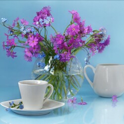 Пазл: Чай и цветы