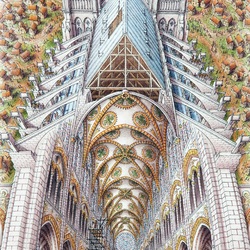 Пазл: Рисунок собора Нотр-Дам