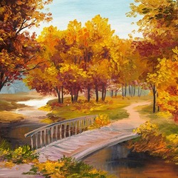 Пазл: Мост в осень