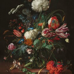 Пазл: Натюрморт с цветочной вазой.