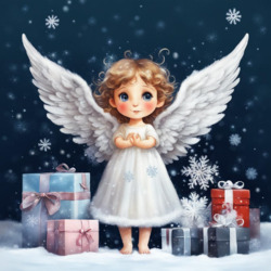 Пазл: Ангелочек с подарками