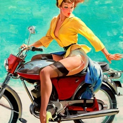 Пазл: Девушка на мотоцикле