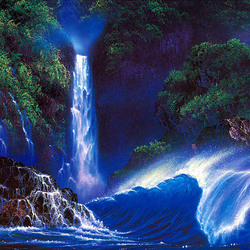Пазл: Синий водопад