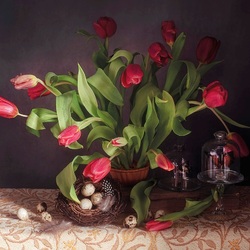 Пазл: Красные тюльпаны 