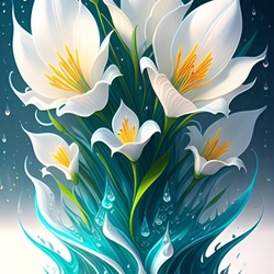 Пазл: Белые цветы