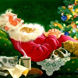 Пазл: Спящий Санта