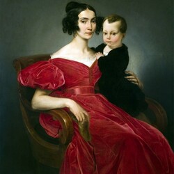 Пазл: Портрет графини Терезы Джумали Марсили со своим сыном Джузеппе