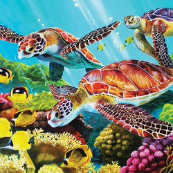 Пазл: Прогулка морских черепах