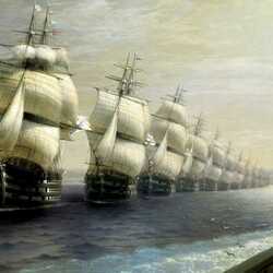 Пазл: Смотр Черноморского флота в 1849 году