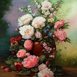 Пазл: Натюрморт с цветами