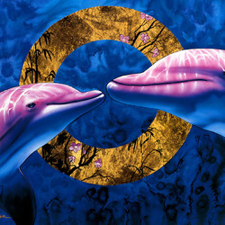 Пазл: Розовые дельфины
