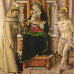 Пазл: Картина Мадонна с младенцем и святыми Франциском и Себастьяном