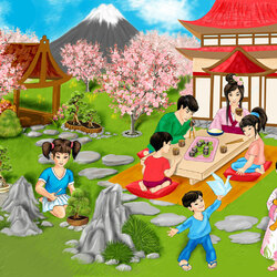 Пазл: Японская семья
