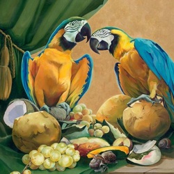 Пазл: Натюрморт с попугаями