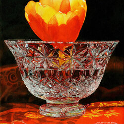 Пазл: Тюльпан в хрустальной вазе