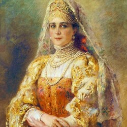 Пазл: Портрет княгини Зинаиды Юсуповой в русском костюме