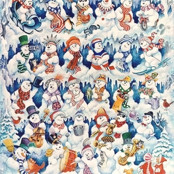 Пазл: Весёлые снеговики