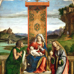 Пазл: Мадонна с Младенцем со святыми Иоанном Крестителем и Марией Магдалиной
