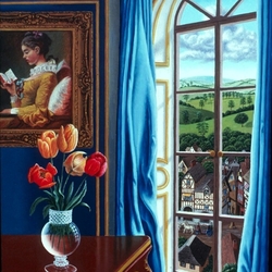 Пазл: Тюльпаны у окна
