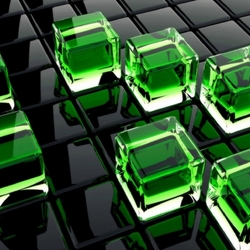 Пазл: Зеленые кубики