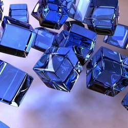 Пазл: Синие кубики