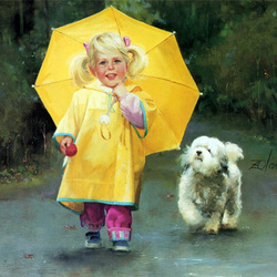 Пазл: Прогулка под дождем