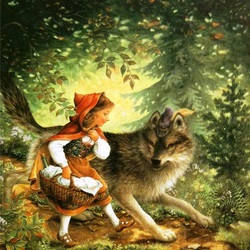 Пазл: Волк и Красная Шапочка