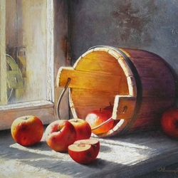 Пазл: Ведро с яблоками