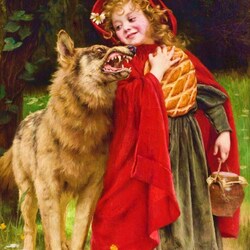 Пазл: Красная Шапочка и волк