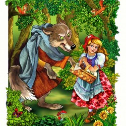 Пазл: Красная Шапочка и Серый Волк