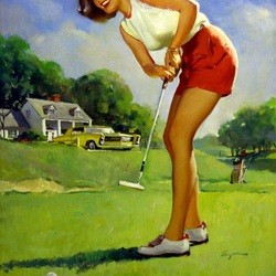 Пазл: Играющая в гольф
