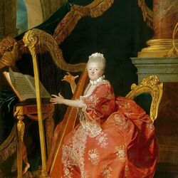 Пазл: Мадам Виктуар, дочь Людовика XV, играющая на арфе