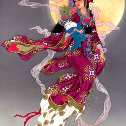 Пазл: Лунная фея Чан Э и Лунный заяц