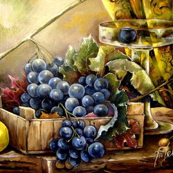Пазл: Натюрморт с виноградом