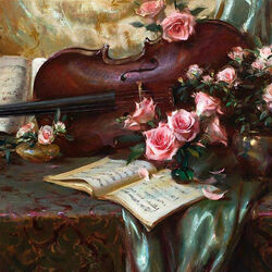 Пазл: Соната для скрипки и розы