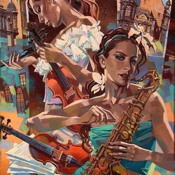 Пазл: Две скрипки и саксофон