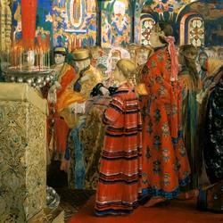 Пазл: Русские женщины XVII столетия в церкви 