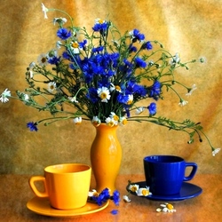 Пазл: Ромашки и васильки