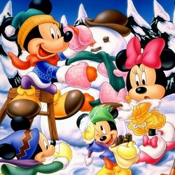 Пазл: Лепим бабу снеговую