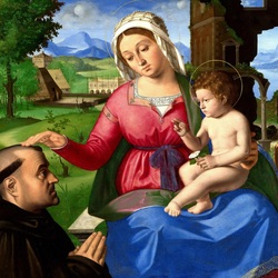 Пазл: Богородица с младенцем и просителем