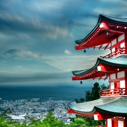 Пазл: Панорама с пагодой