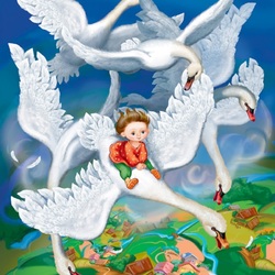 Пазл: Гуси-лебеди