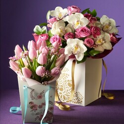 Пазл: Букеты к празднику