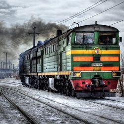 Пазл: Железнодорожный локомотив