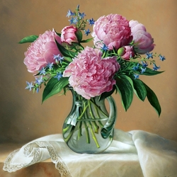 Пазл: Пионы