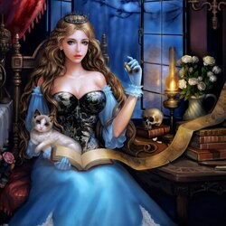 Пазл: Девушка с кошкой