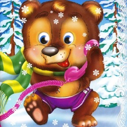 Пазл: Миша у телефона