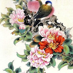 Пазл: Птицы на ветке