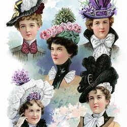 Пазл: Шляпки викторианской эпохи